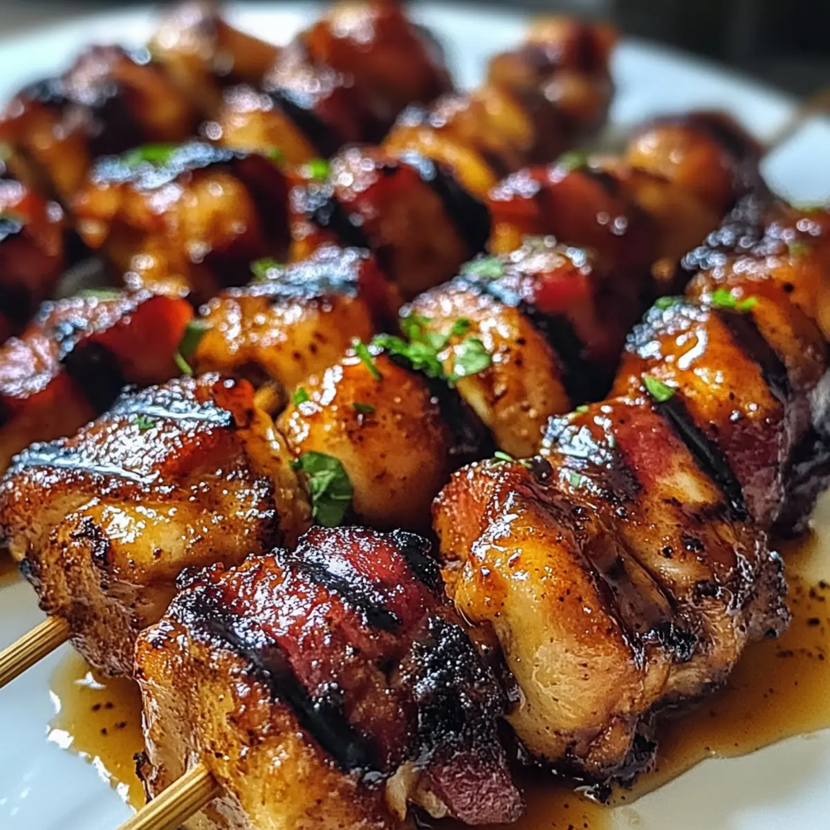 Gegrillte Honig-BBQ-Bacon-Hühnchen für Sommerabende