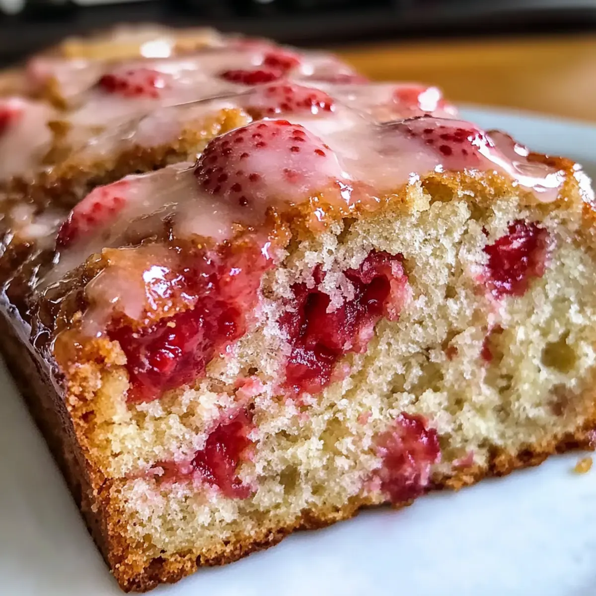 Glasiertes Erdbeerbrot für fruchtigen Genuss