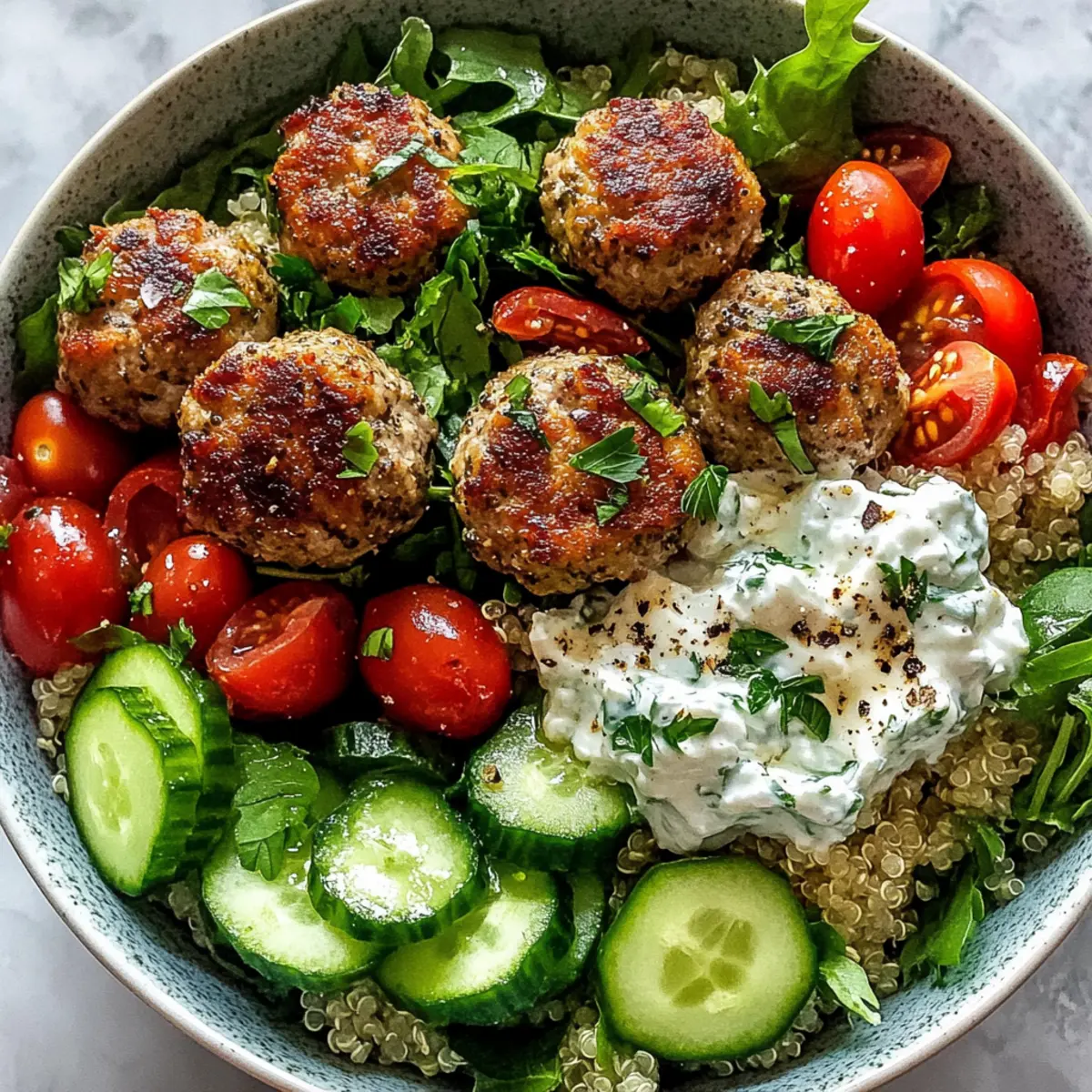 Griechische Putenfleischbällchen Schalen: Gesund & Lecker