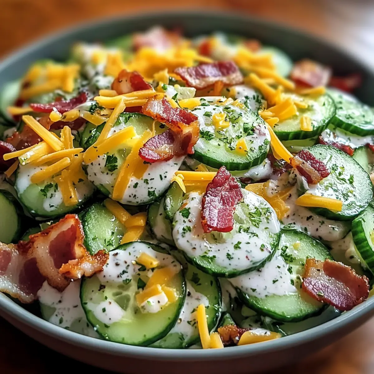 Erfrischender Gurken-Ranch-Crack-Salat für den Sommer