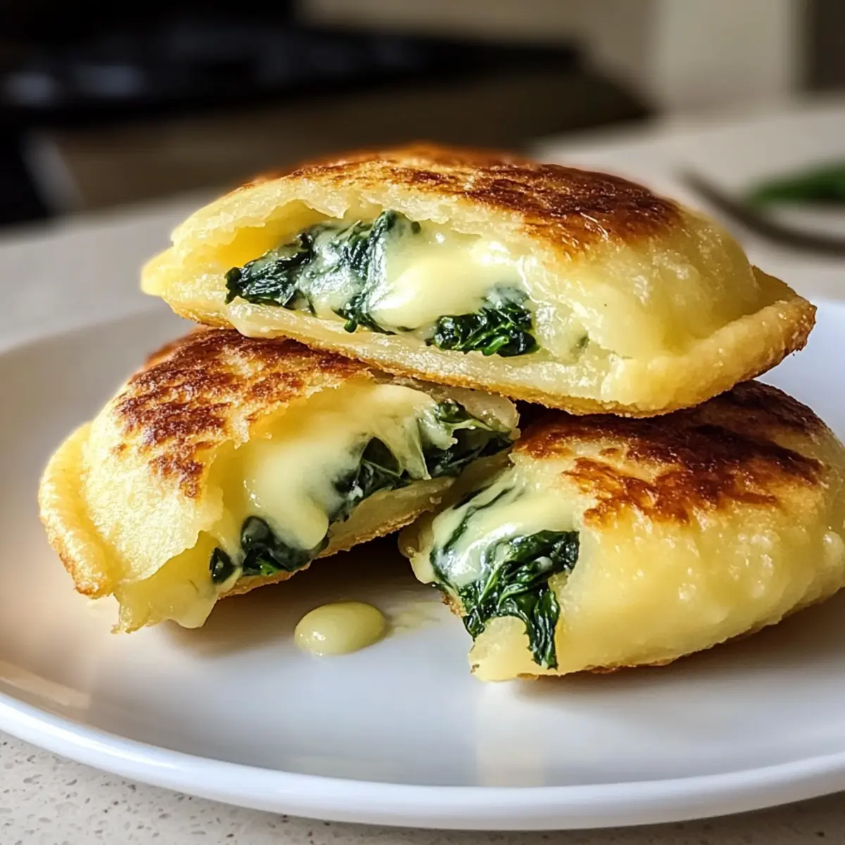 Kartoffeltaschen mit Frischkäse-Spinatfüllung