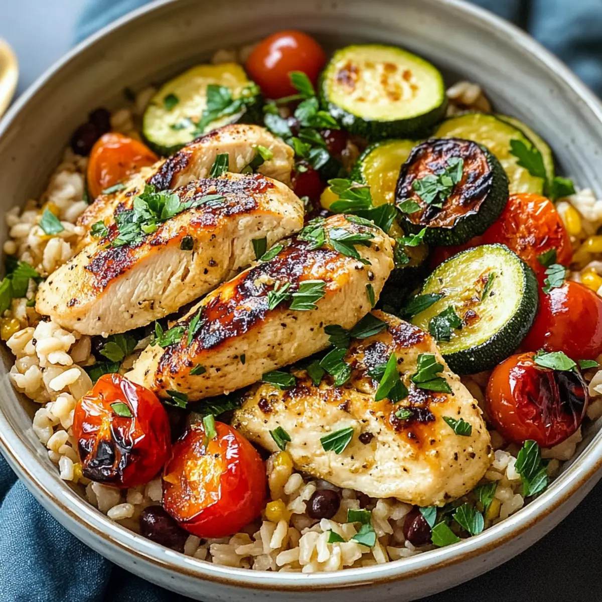 Mittelmeerdiät: Gesunde Dinner Bowl mit Hähnchen