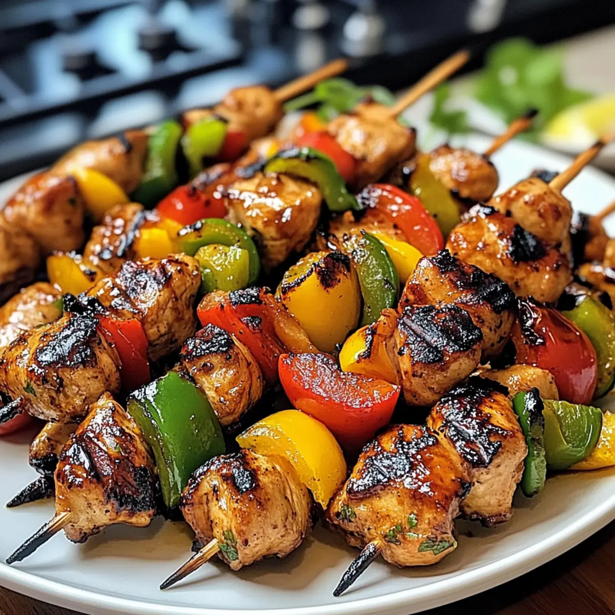Mexikanische Barbecue-Hähnchen-Spieße für Grillpartys
