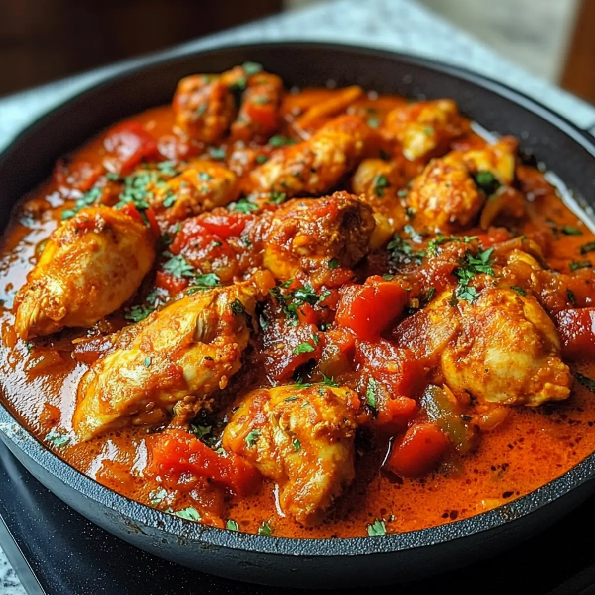 Nigerian Hähnchen Eintopf für herzliche Abende