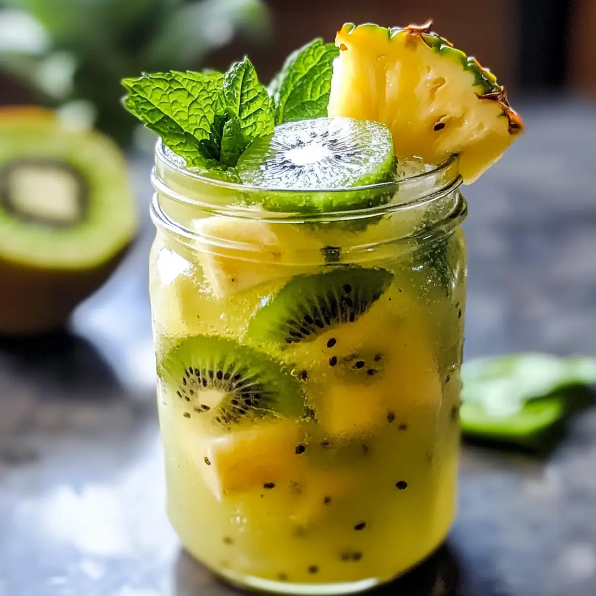 Erfrischender Ananas Kiwi Mojito für den Sommer
