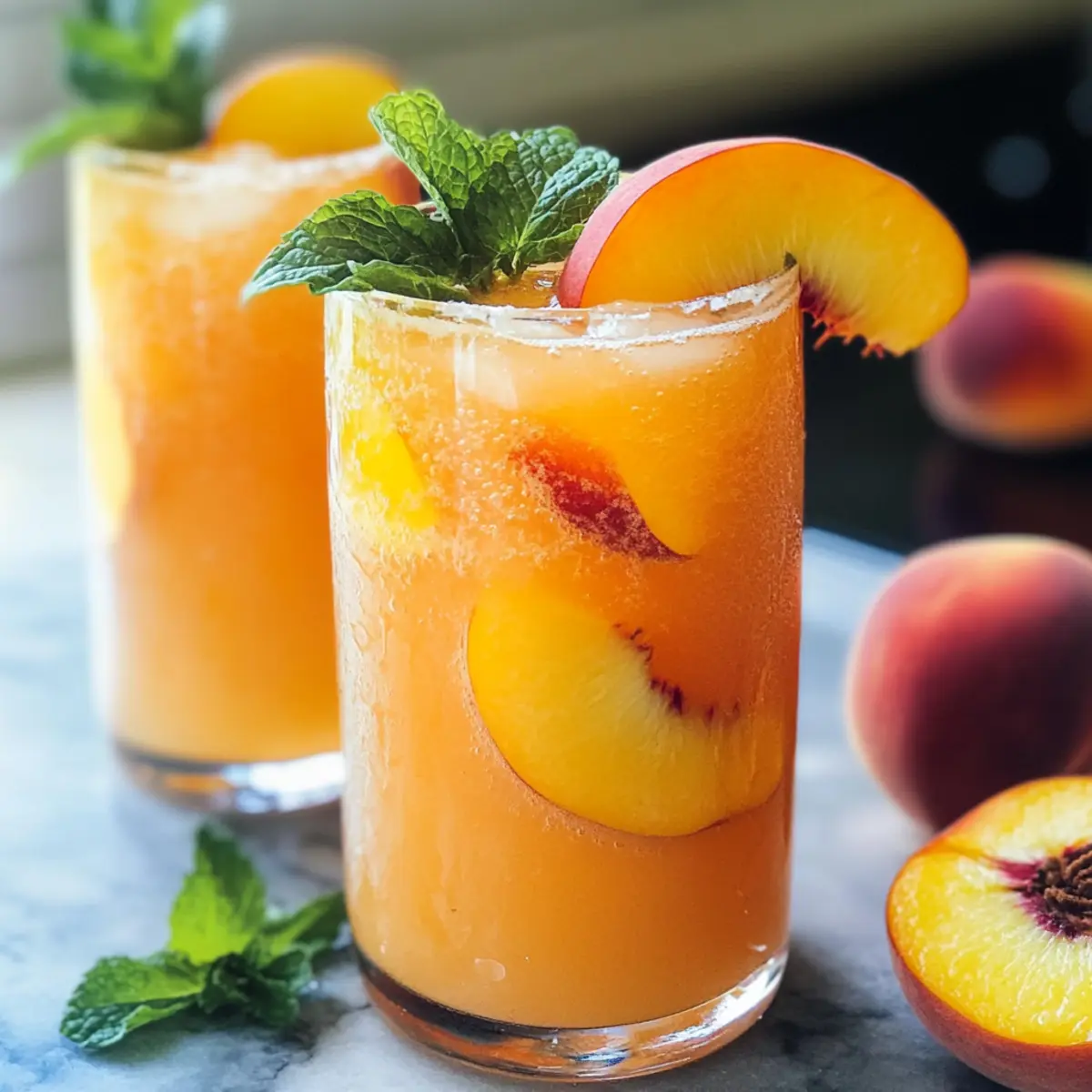 Erfrischende Pfirsichlimonade für heiße Sommertage