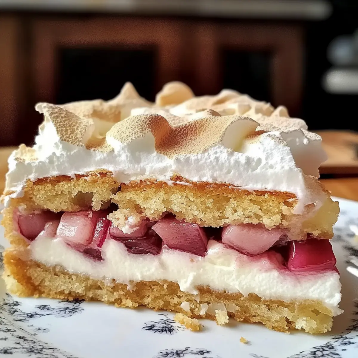 Saftiger Rhabarberkuchen mit Baiser für jeden Anlass