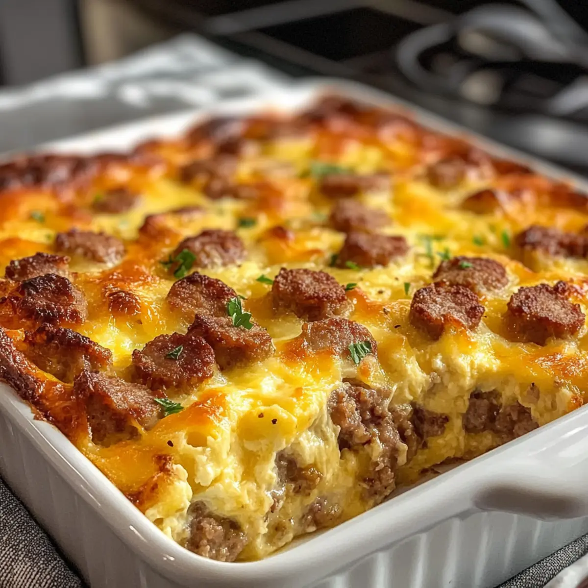 Wurst- und Eierauflauf für ein herzhaftes Frühstück