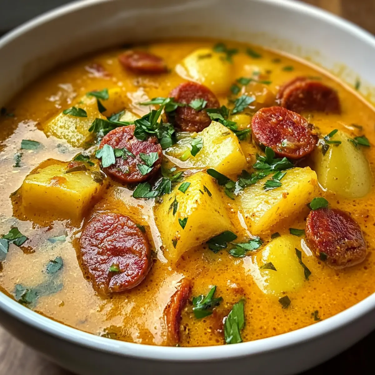 Herzhafte Spanische Chorizo-Suppe für kalte Tage