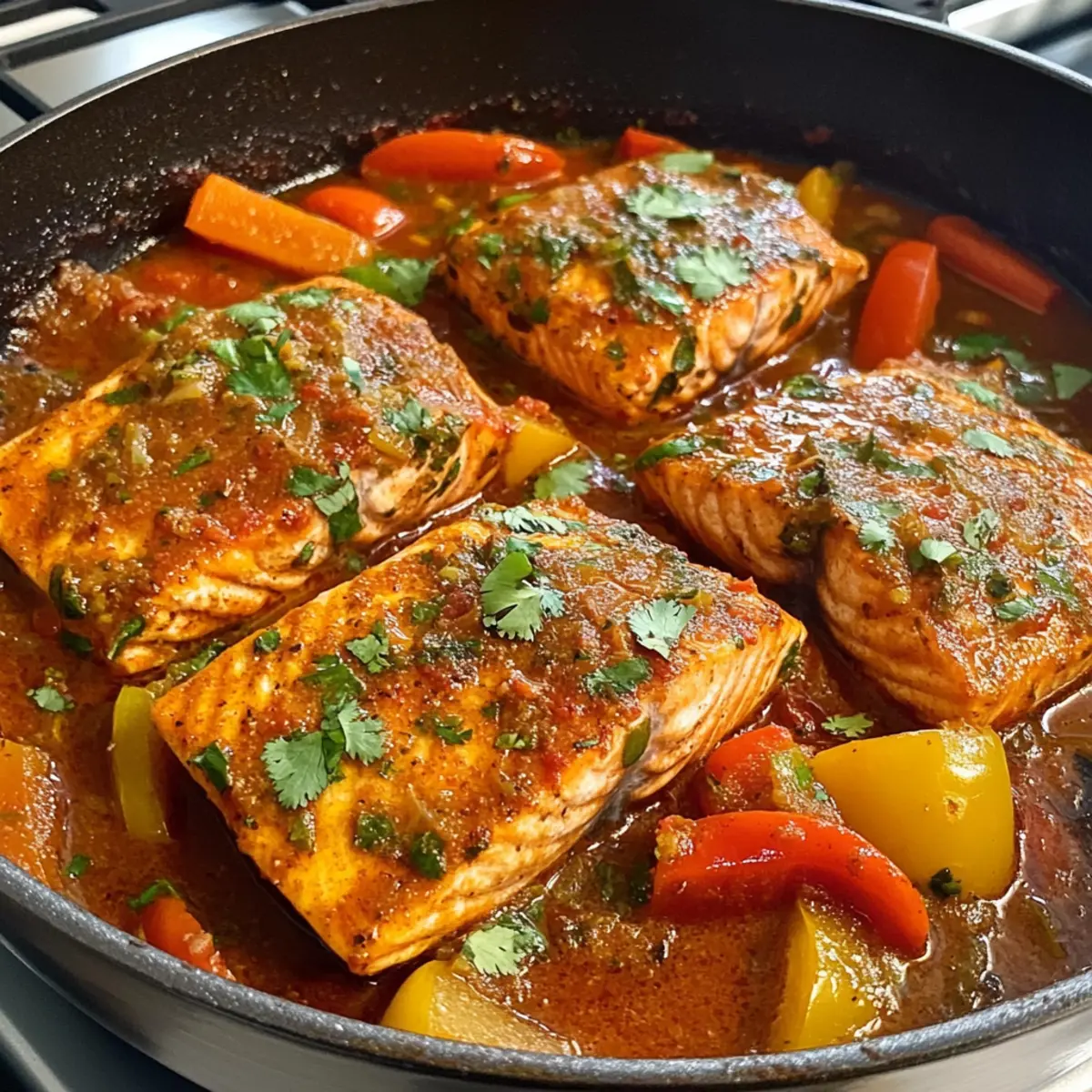 Würziger marokkanischer Fisch in reicher Sauce
