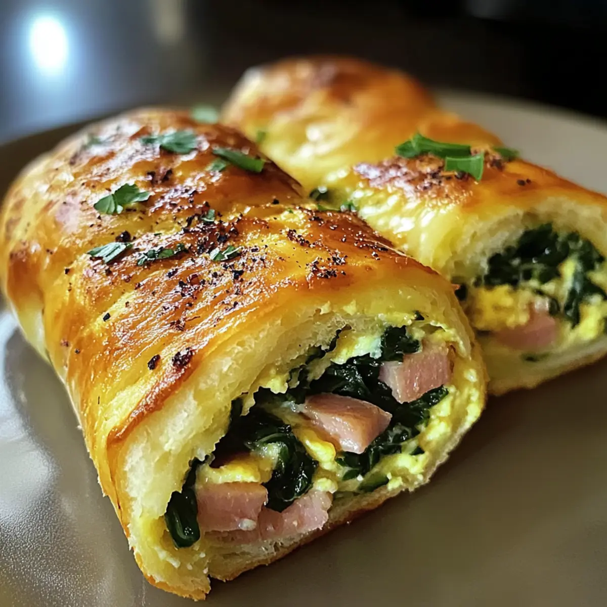 Spinat Schinken Frühstücksrollen für den perfekten Start