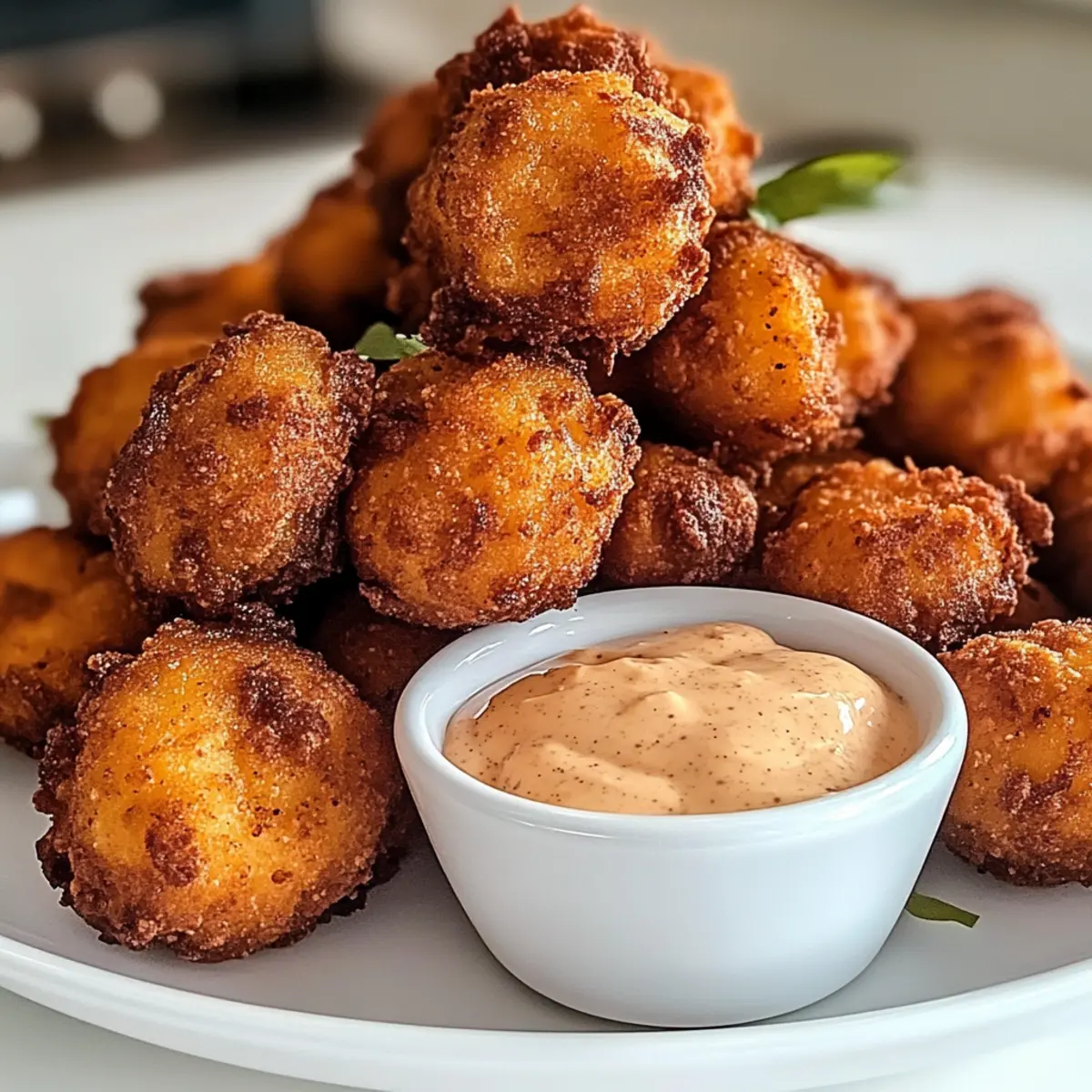 Süßkartoffel Hushpuppies mit Zimtbutterdip