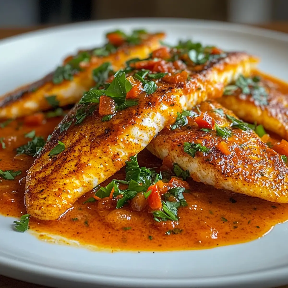 Tilapia in gewürzter Paprika-Sauce ganz einfach gemacht