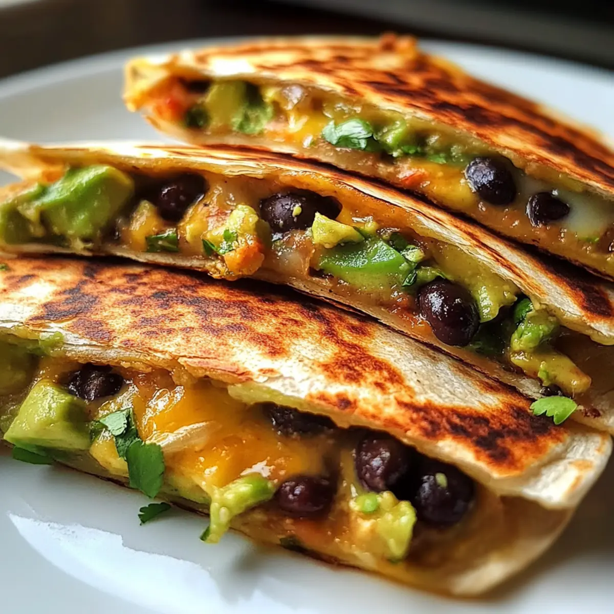 Vegetarische Avocado- und Schwarzbohnen-Quesadilla leicht gemacht