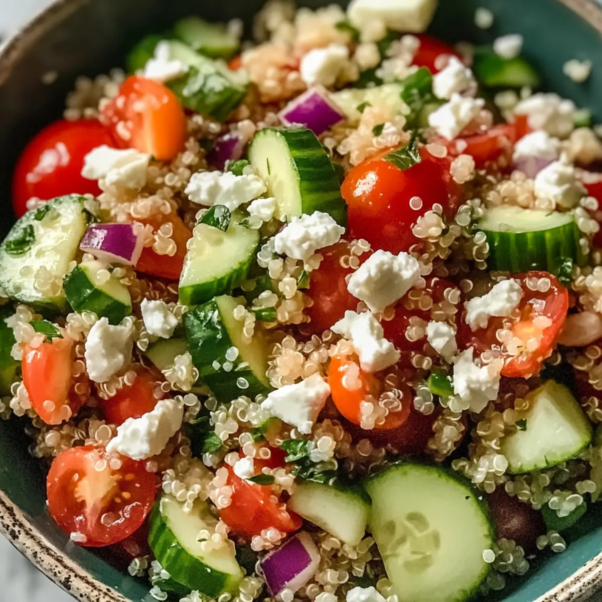 Zesty Mediterraner Quinoa-Salat mit Feta für den Sommer