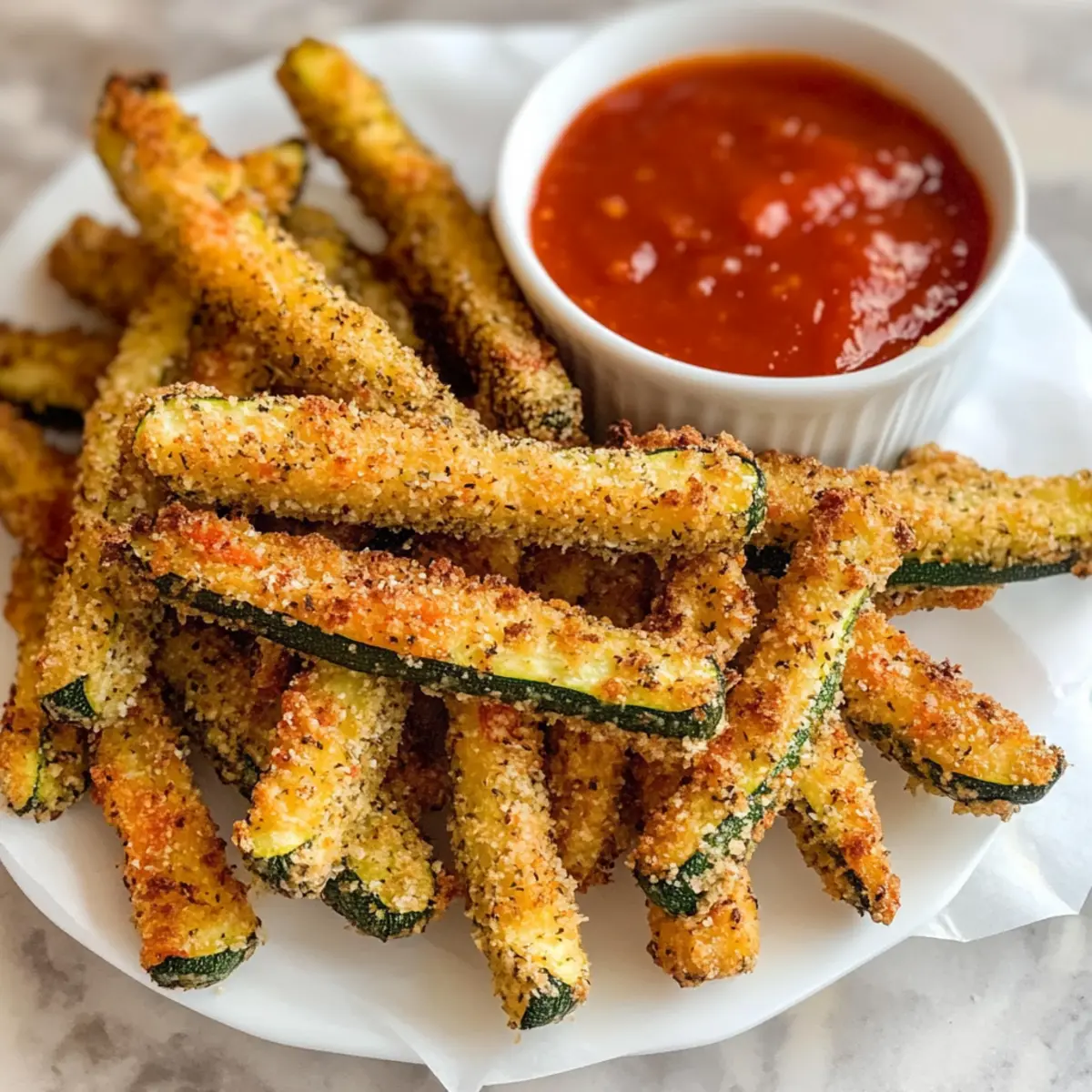 Luftfritteuse Zucchini Pommes für gesunde Snacks