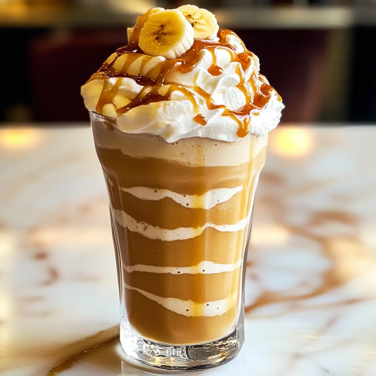 Bananen-Karamell-Frappé für heiße Tage