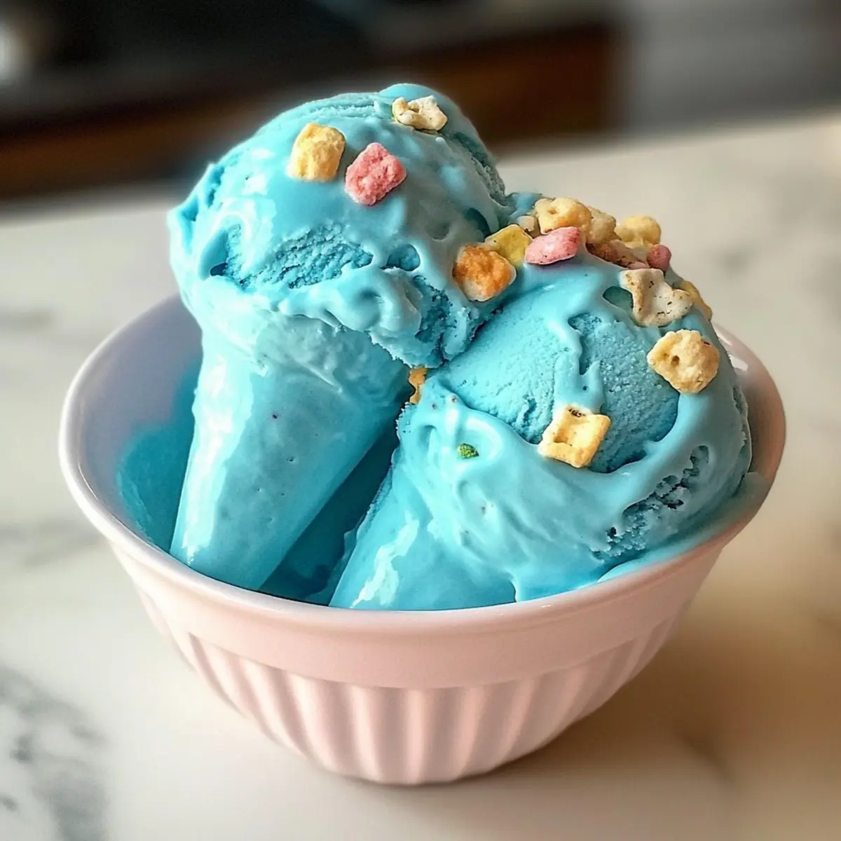 Blaue Mond-Eiscreme ohne Eismaschine machen