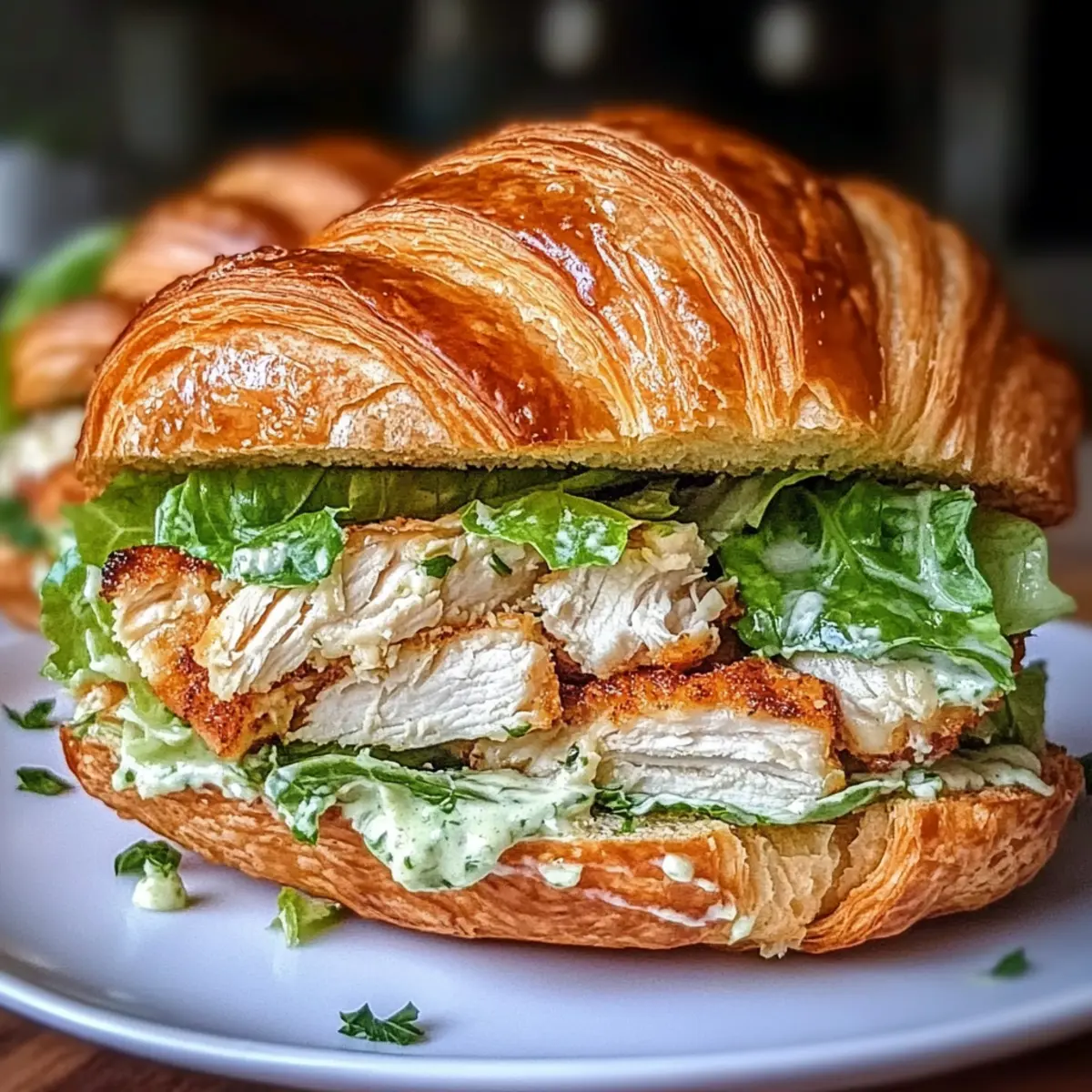 Hühnchen Caesar Croissant Sandwich in 20 Minuten