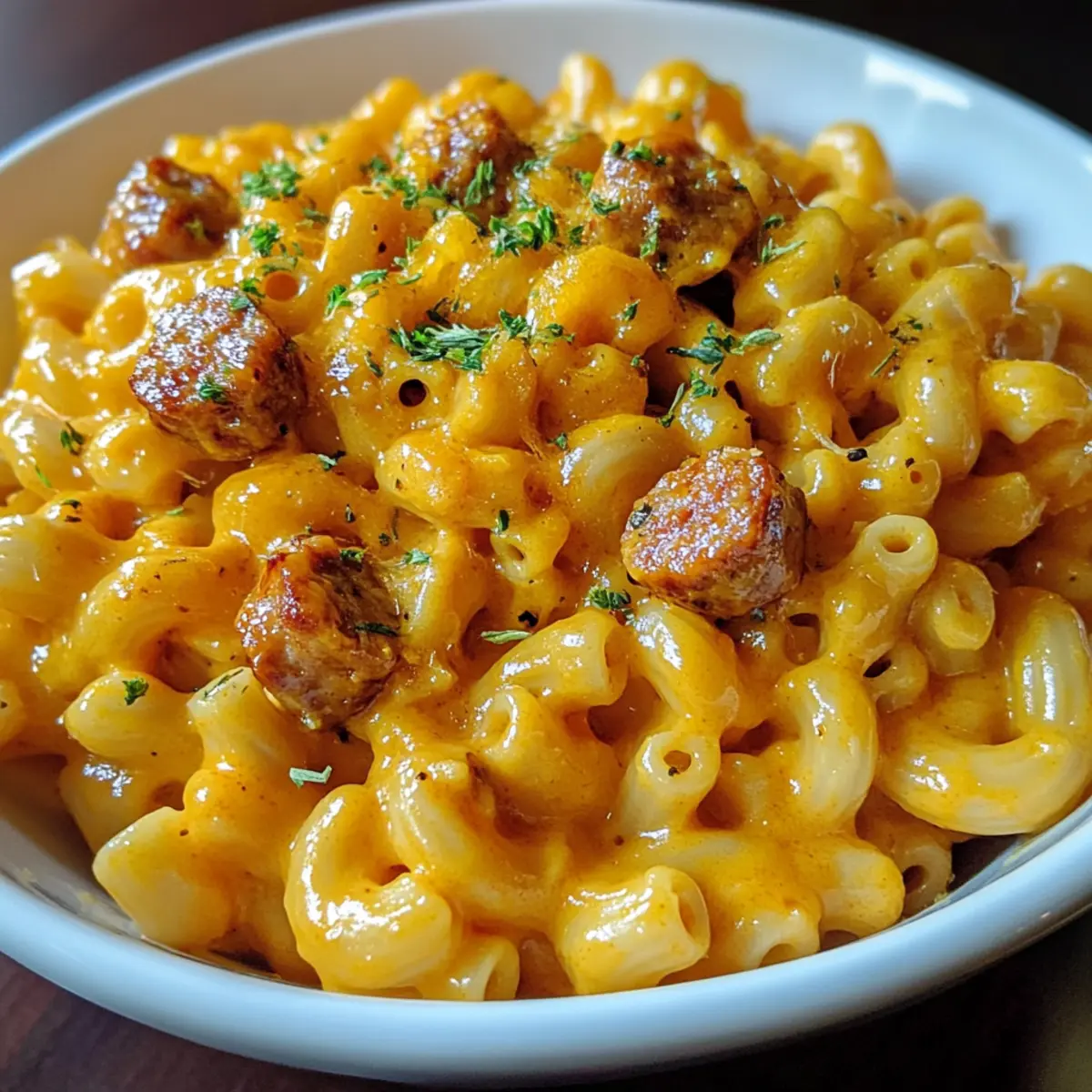 Cremige Buffalo Honig Knoblauch Wurst Mac Genuss