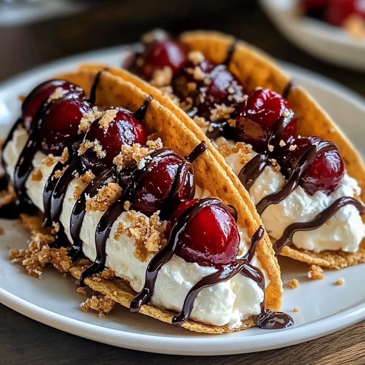 Dessert-Tacos mit frischen Früchten und Sahne