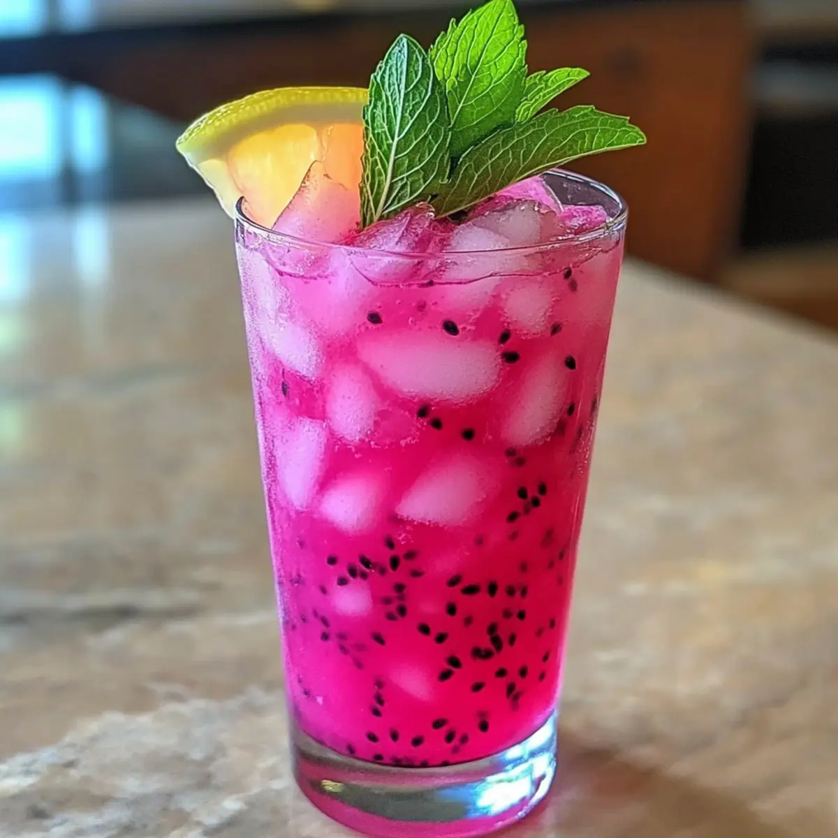 Erfrischende Drachenfrucht Limonade für den Sommer