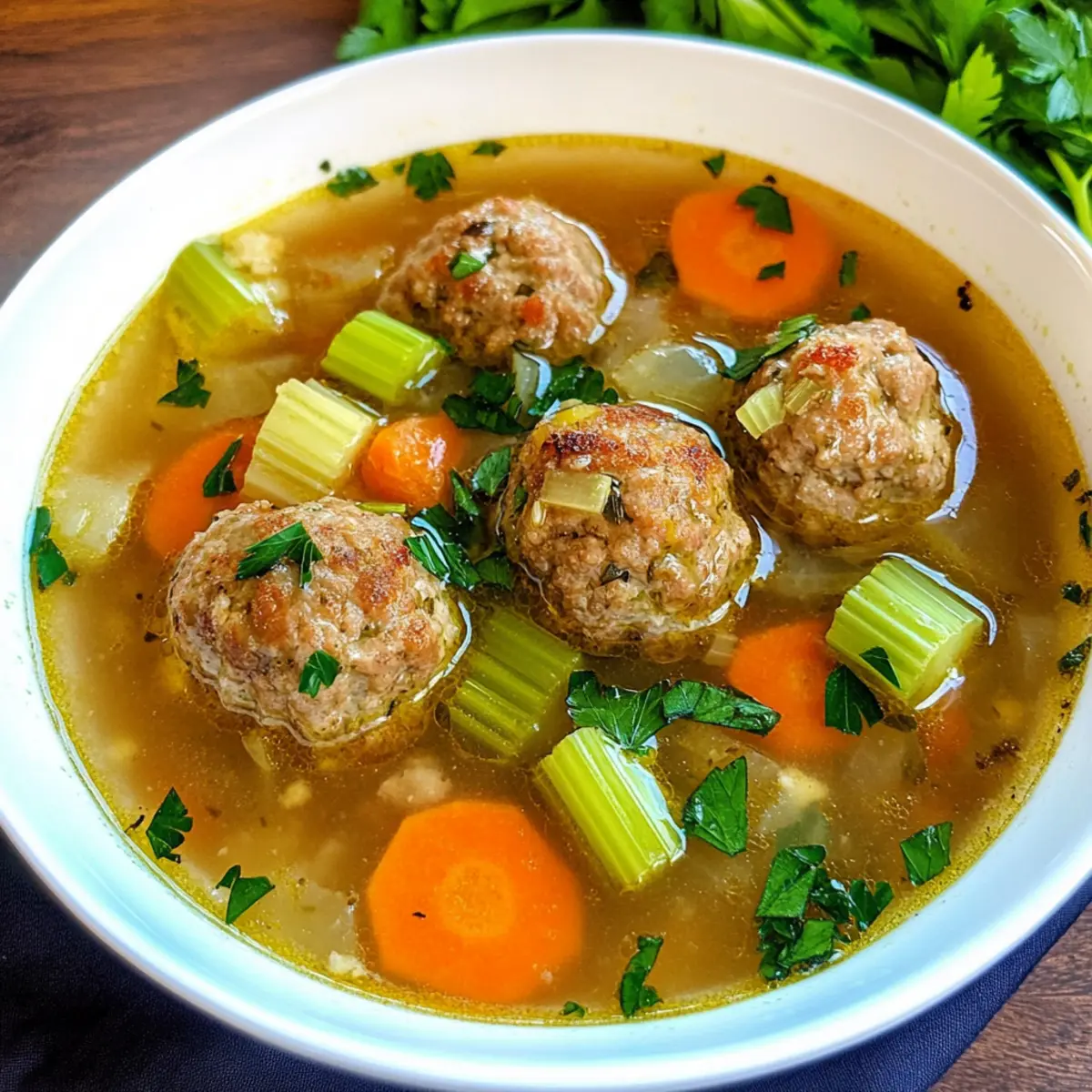 Hackbällchen-Suppe für herzhaften Genuss