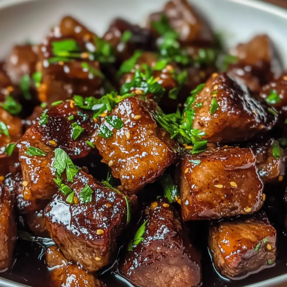 Honig Knoblauch Steak Stücke für jeden Abend