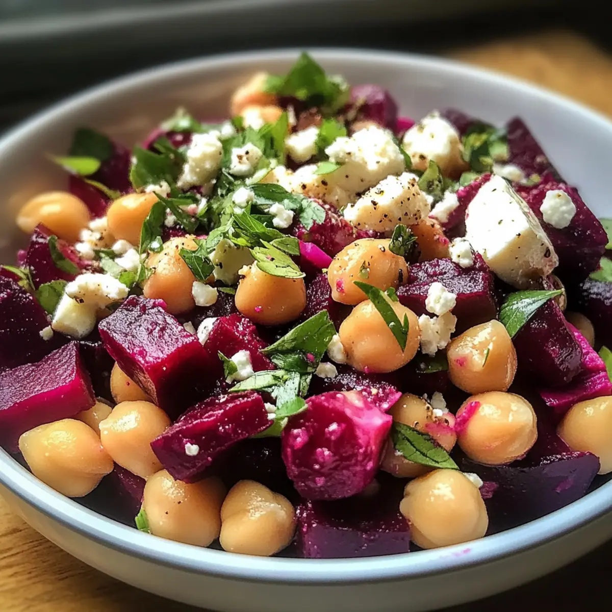 Kichererbsen-, Rote-Bete- und Feta-Salat leicht gemacht