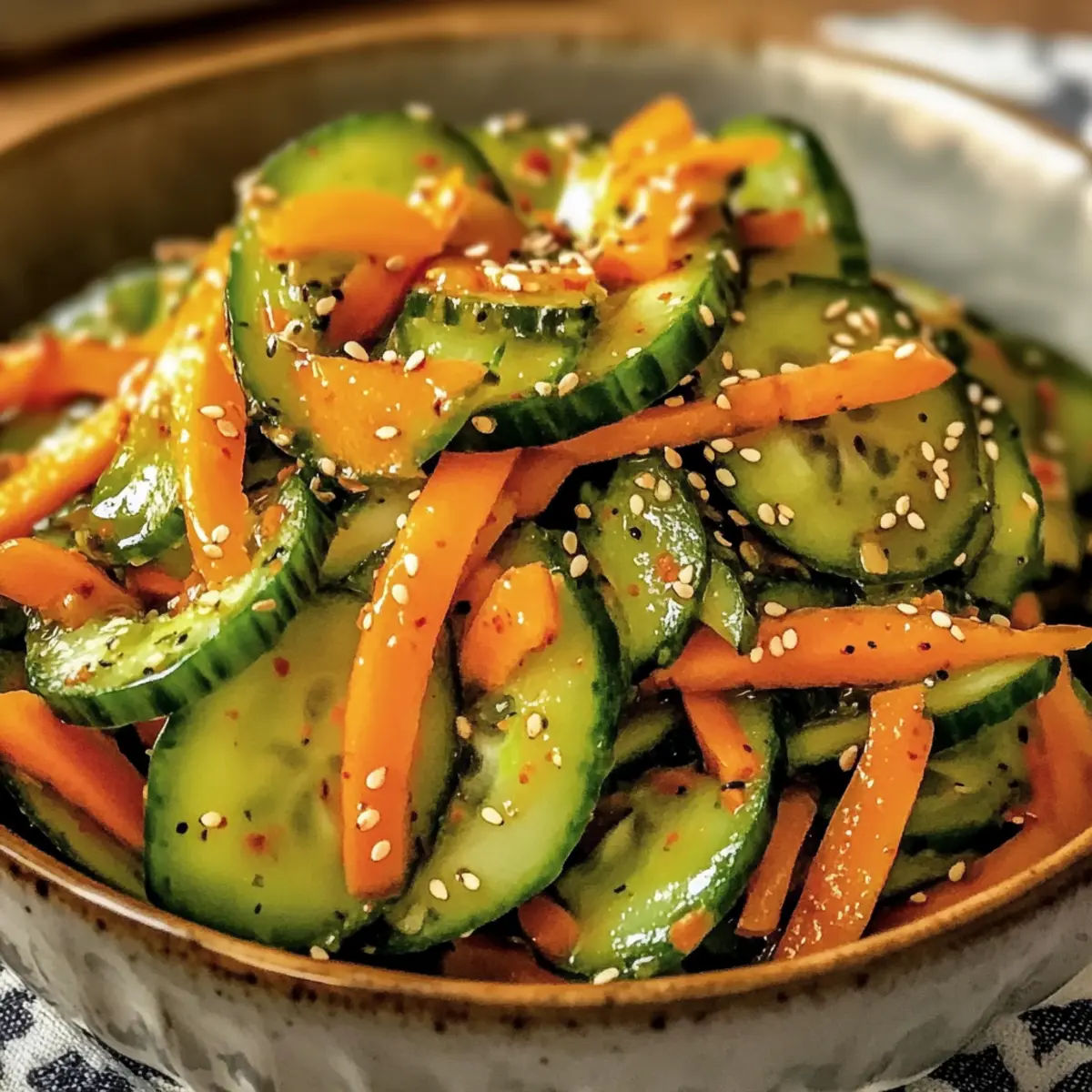 Erfrischender Gurkensalat mit Karotten