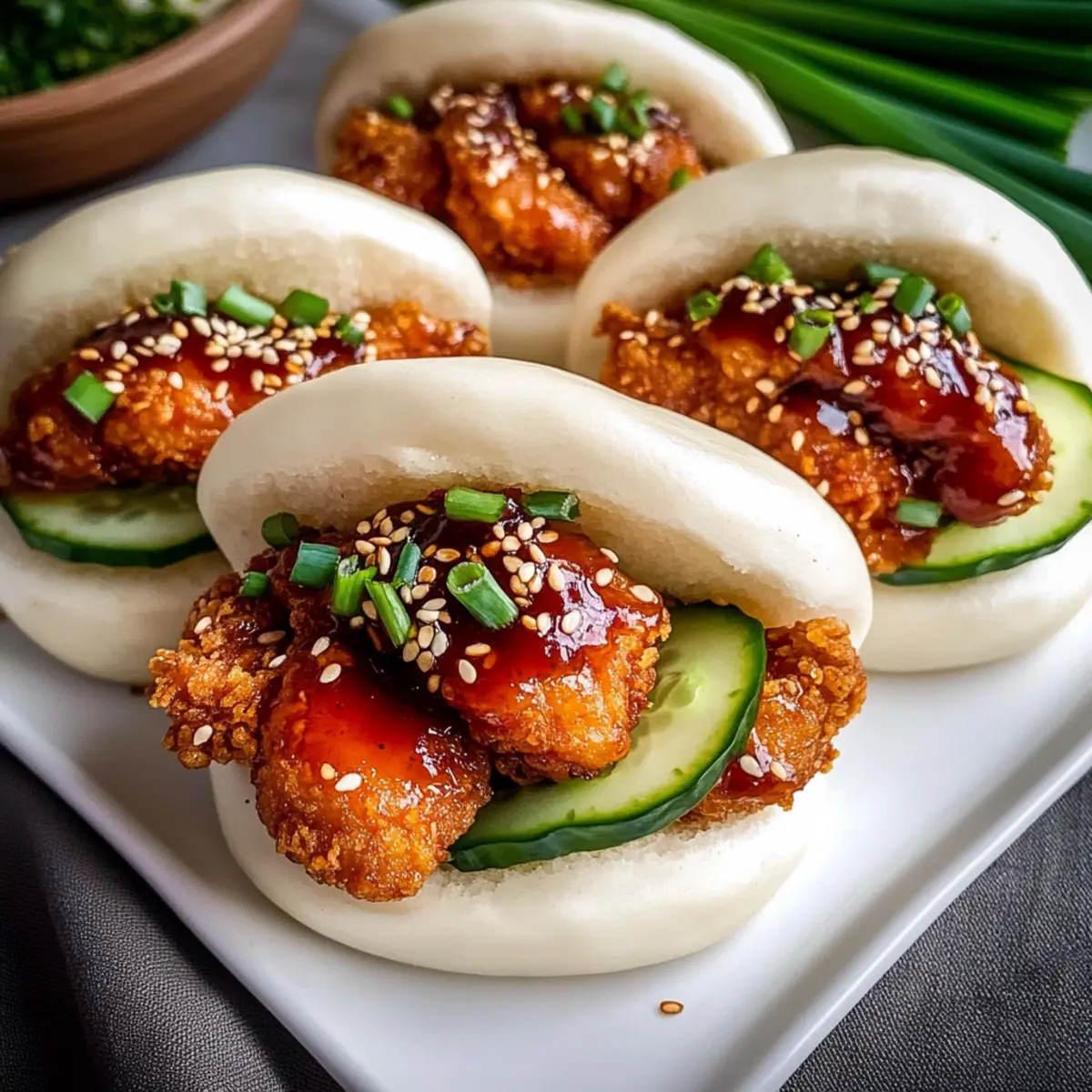 Koreanisches gebratenes Hähnchen Bao Brötchen selbstgemacht