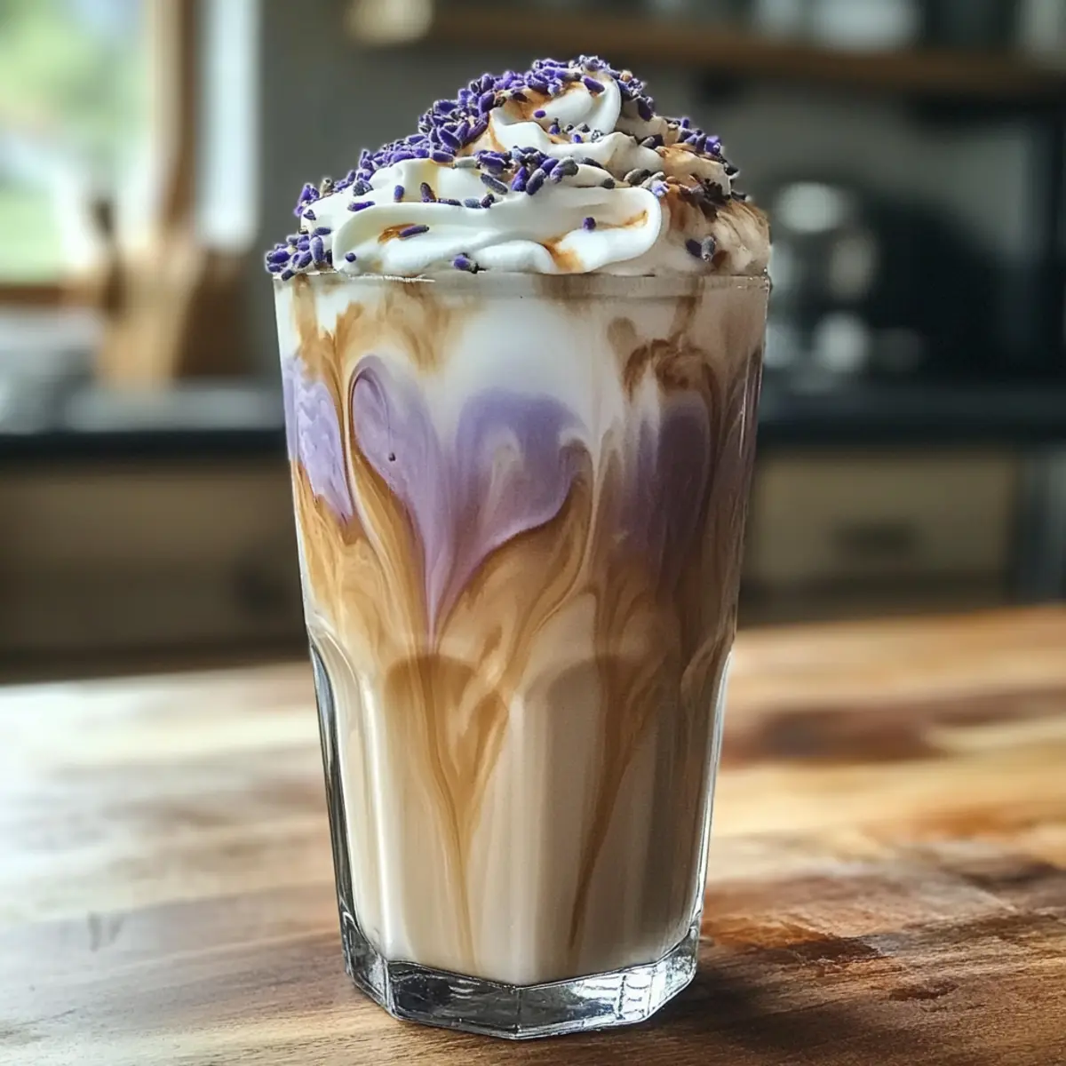 Lavendelcreme-Kalt-Schaum für erfrischende Drinks