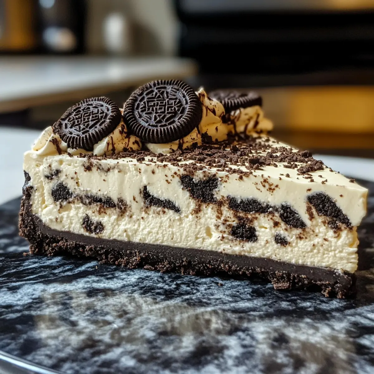 Oreo Stil Protein Käsekuchen für gesundes Naschen