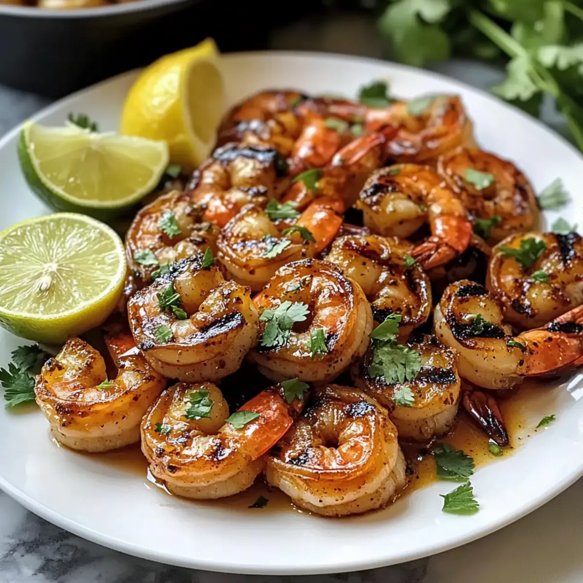 Schnelle Honig-Knoblauch-gegrillte Garnelen, die verblüffen