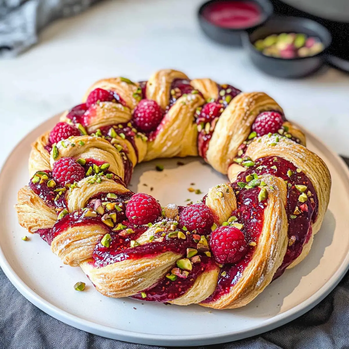 Himbeer- und Pistazienkranz Rezept für Feste