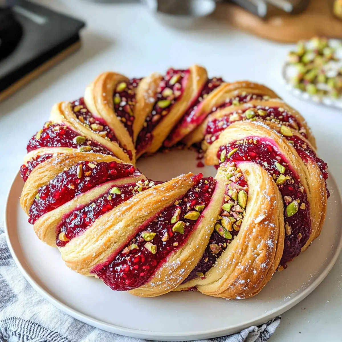 Himbeer- und Pistazienkranz Rezept für Festtage