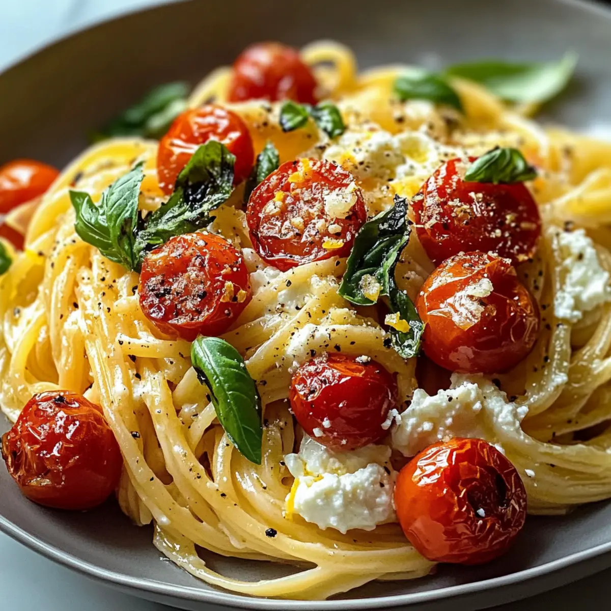 Geröstete Tomaten Knoblauch Ricotta Pasta einfach selbst machen