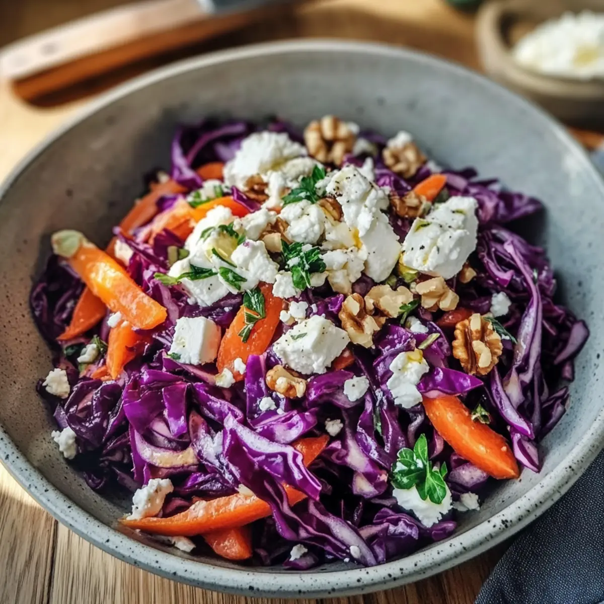 Rotkohlsalat mit Feta – Frischer Genuss für den Winter
