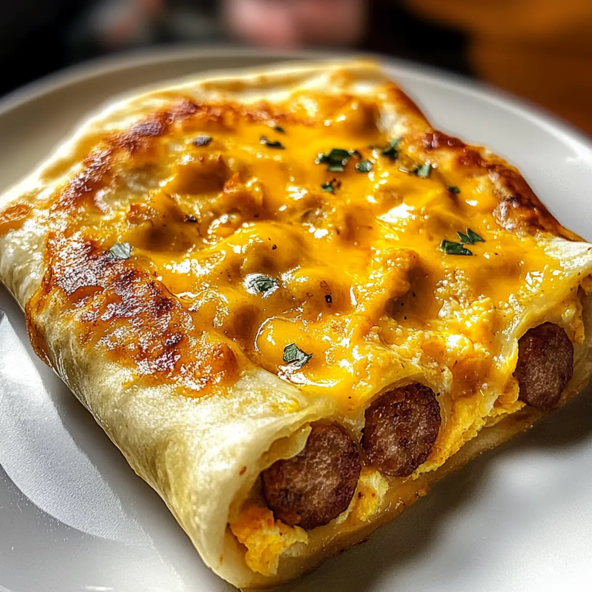 Wurst Ei und Käse Frühstücks-Rollen für Eilige