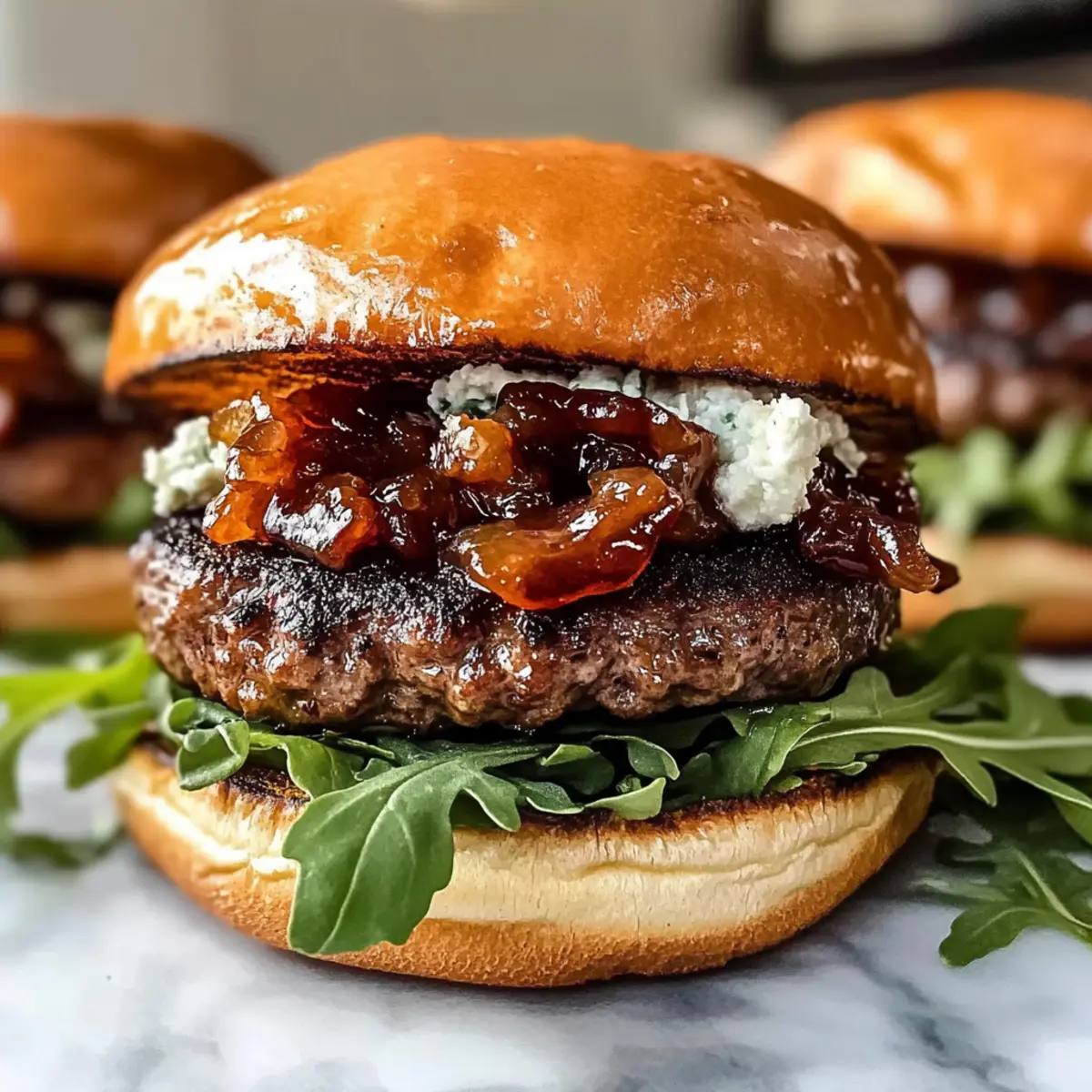 Smash Burger mit Speck-Zwiebel-Marmelade genießen