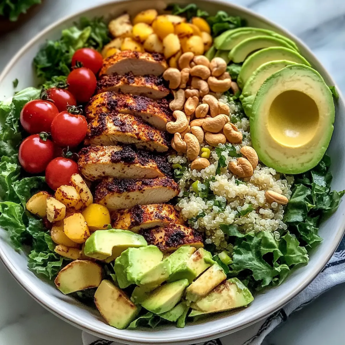 Schwarzgebratene Hähnchen-Quinoa-Salat für jeden Tag