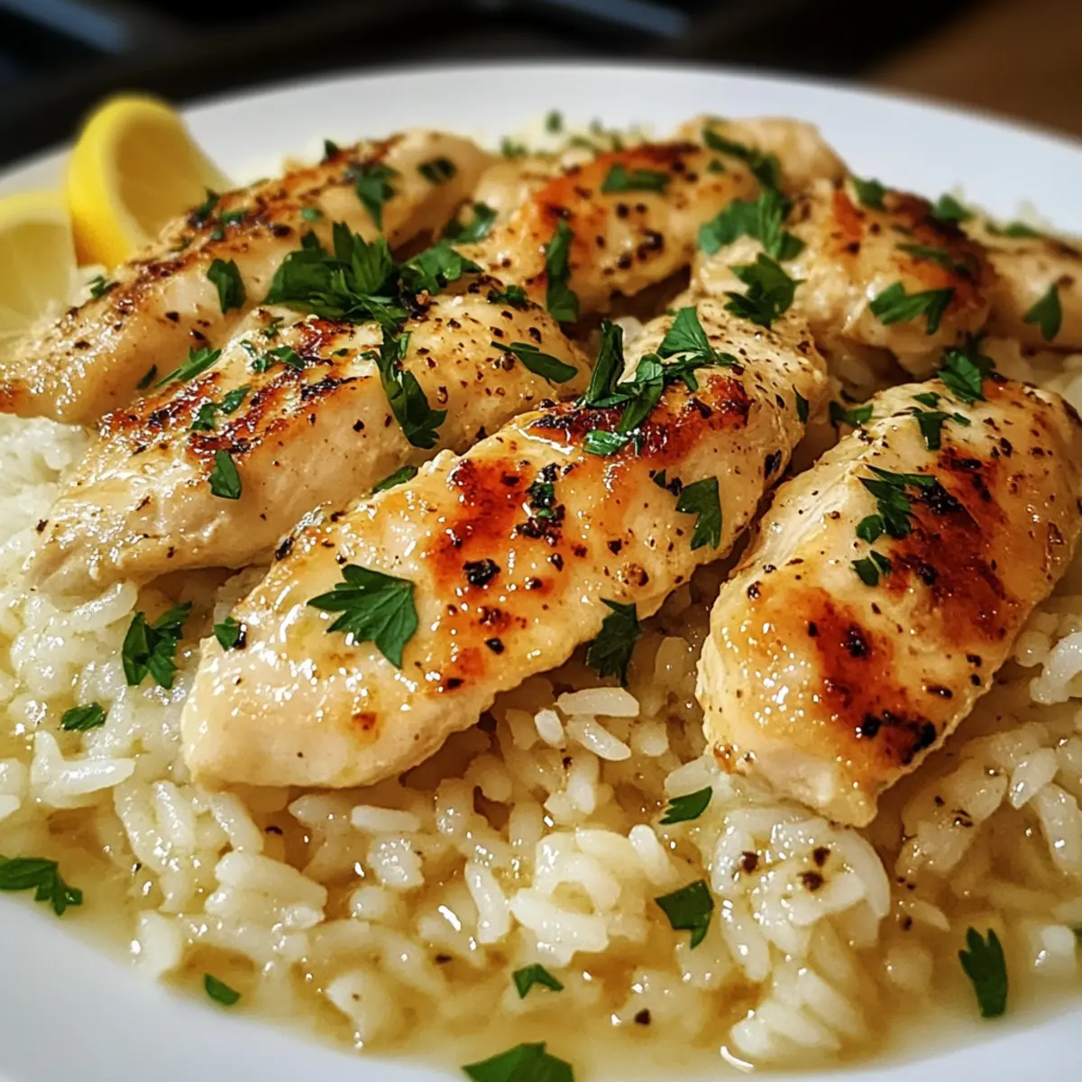 Hühnchen Scampi mit Knoblauch Parmesan Reis schnell zubereiten