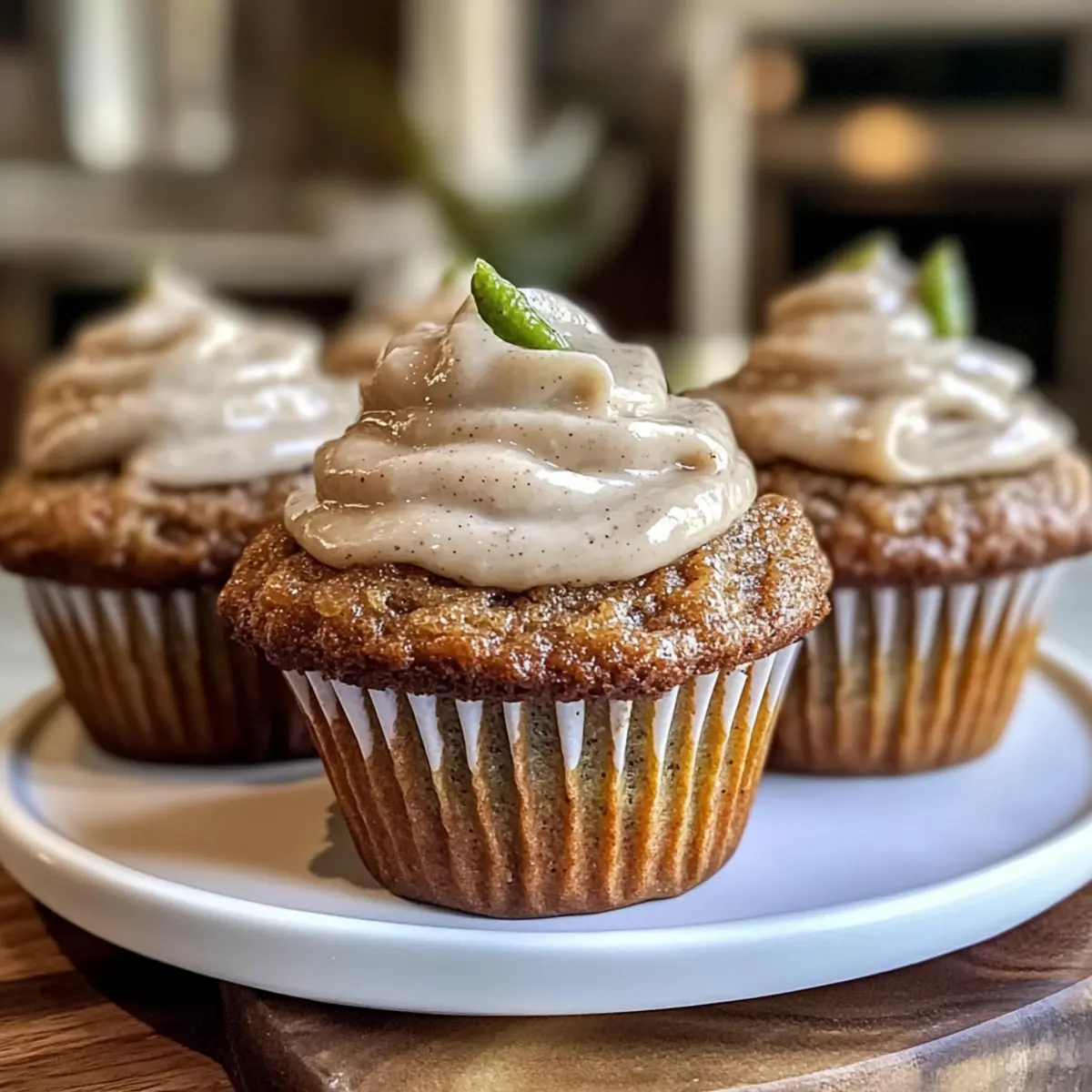 Zimtbrauner Zucker-Zucchini-Muffins mit Frosting