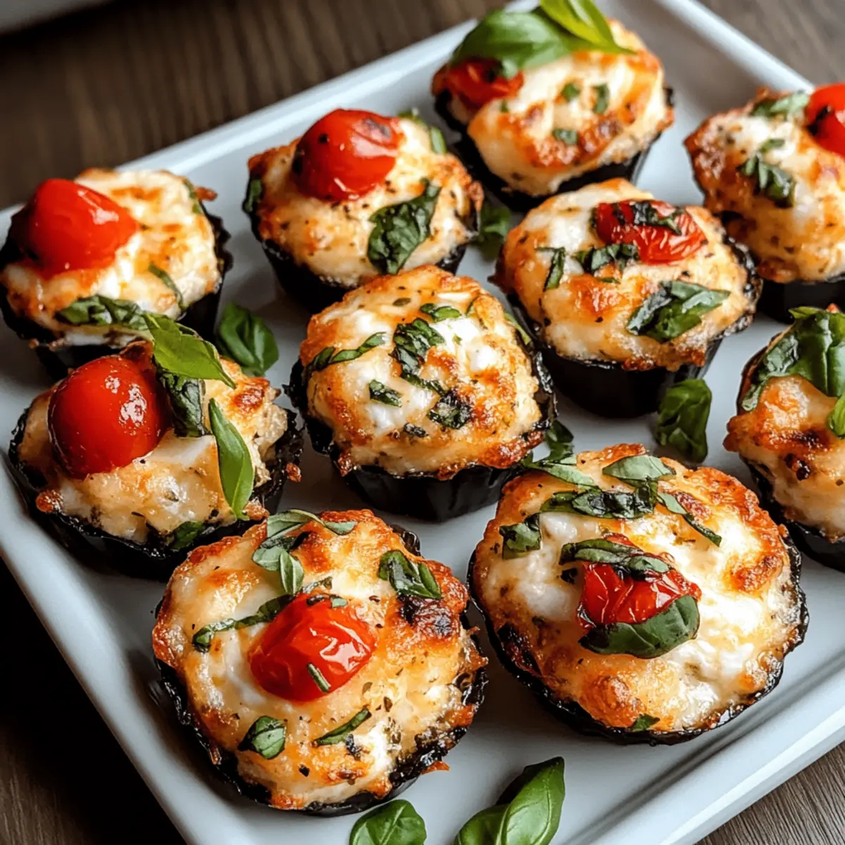 Hüttenkäse Caprese Bissen für gesunde Snacks