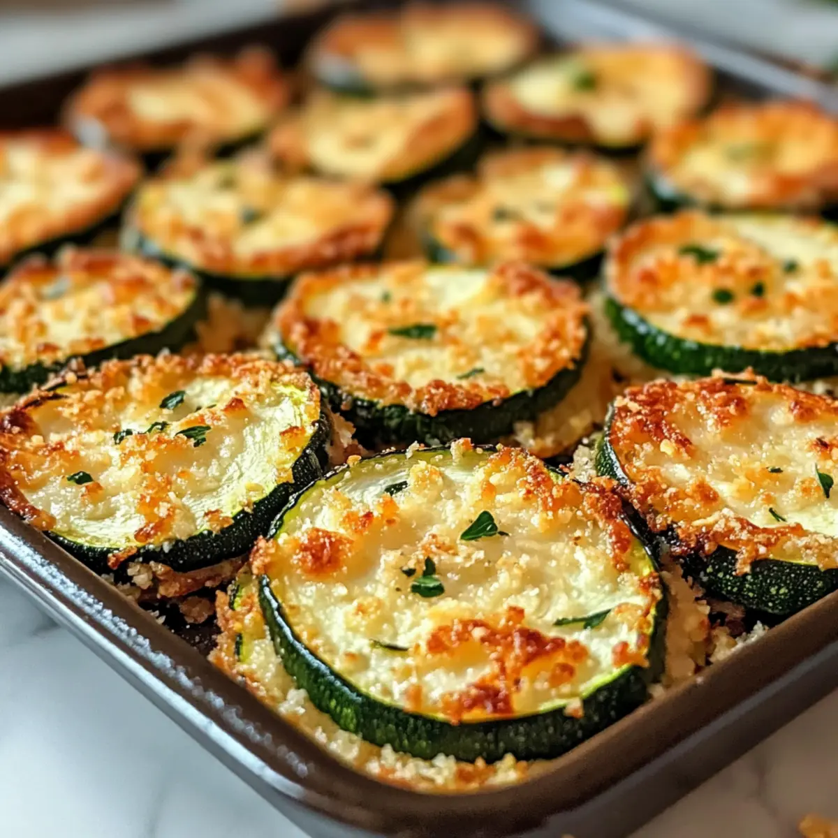 Knusprige gebackene Parmesan-Zucchini-Scheiben in 30 Minuten