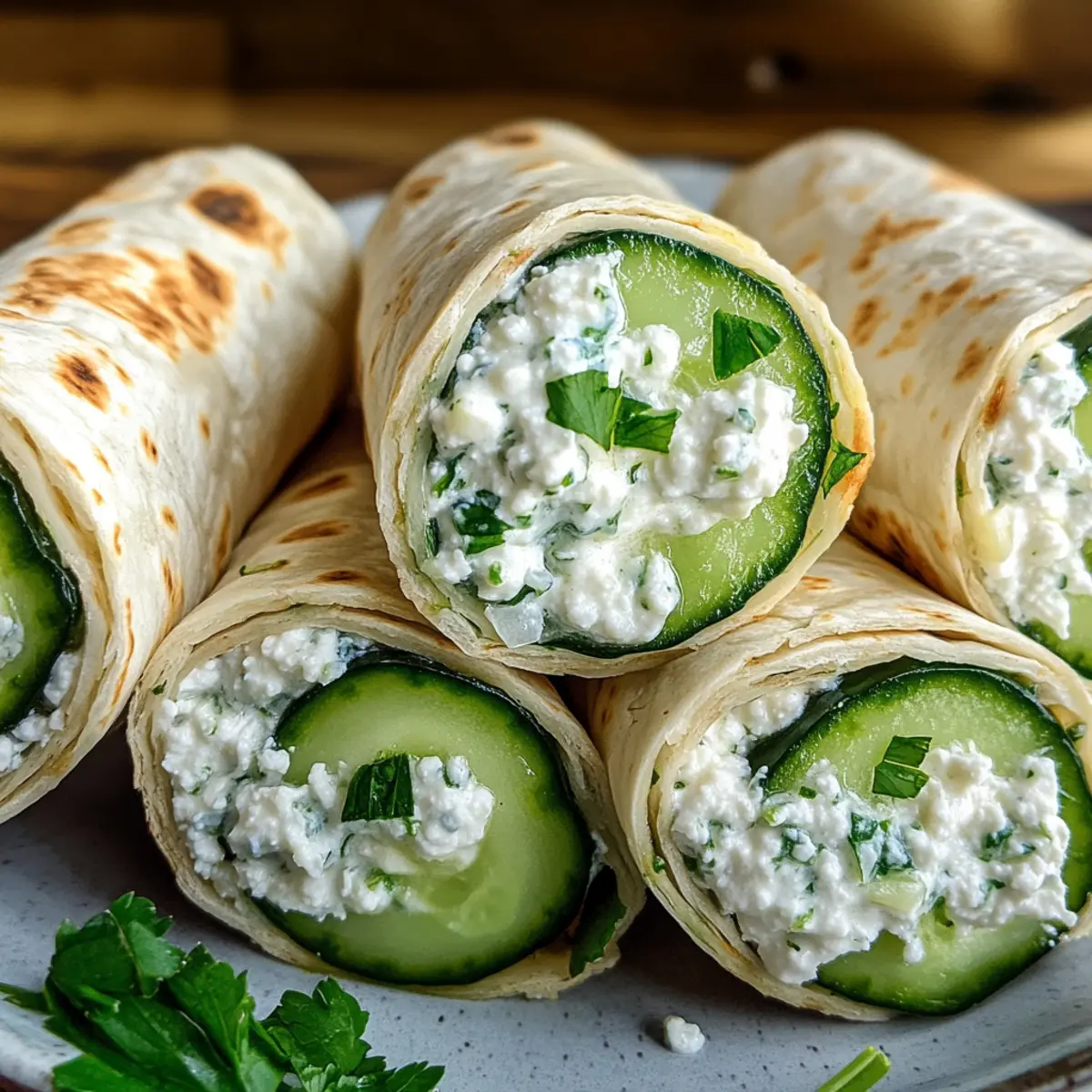 Gurken Hüttenkäse Wraps für frische Momente