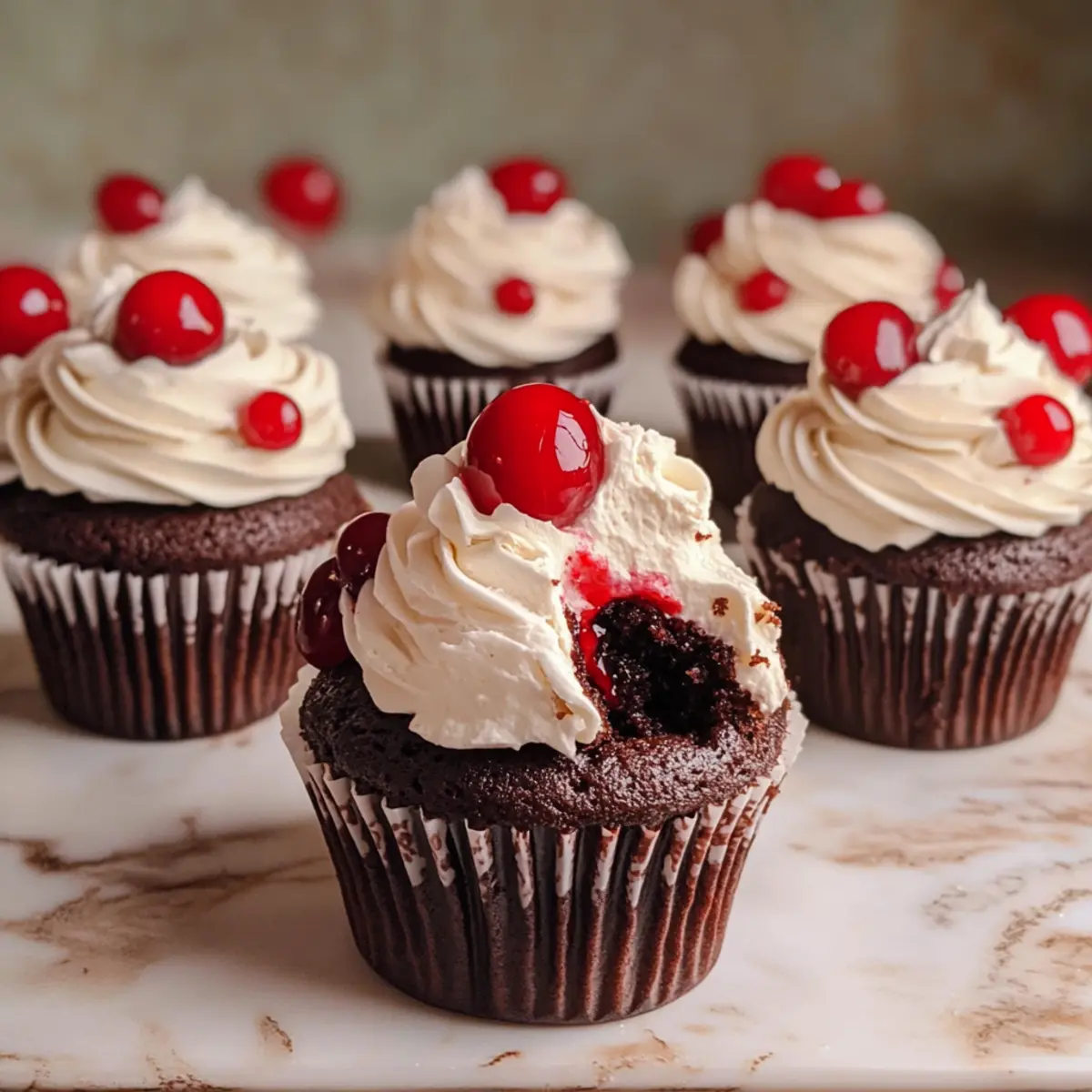 Einfache Schwarzwälder Cupcakes für süße Momente