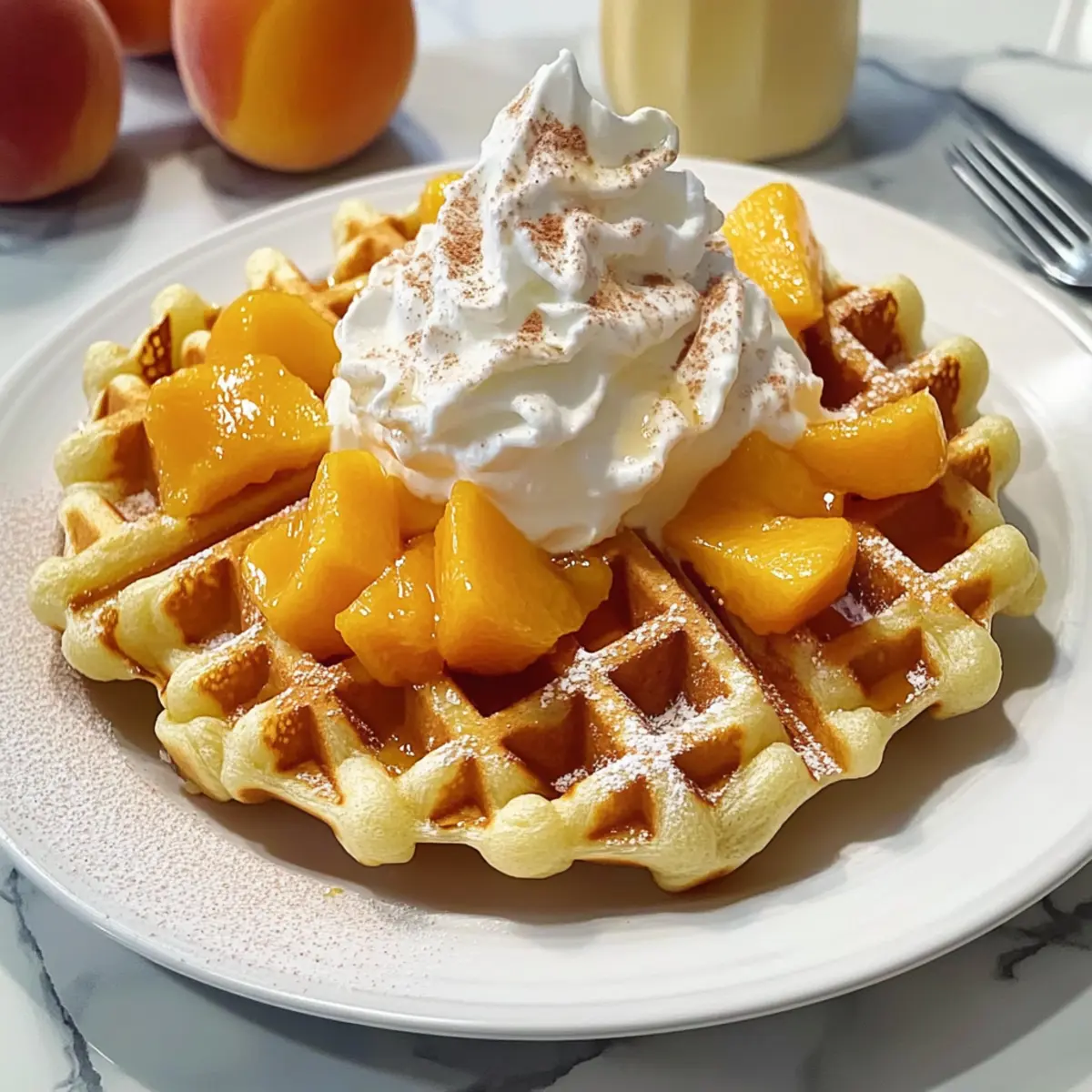 Flaumige Pfirsichwaffeln für ein tolles Frühstück