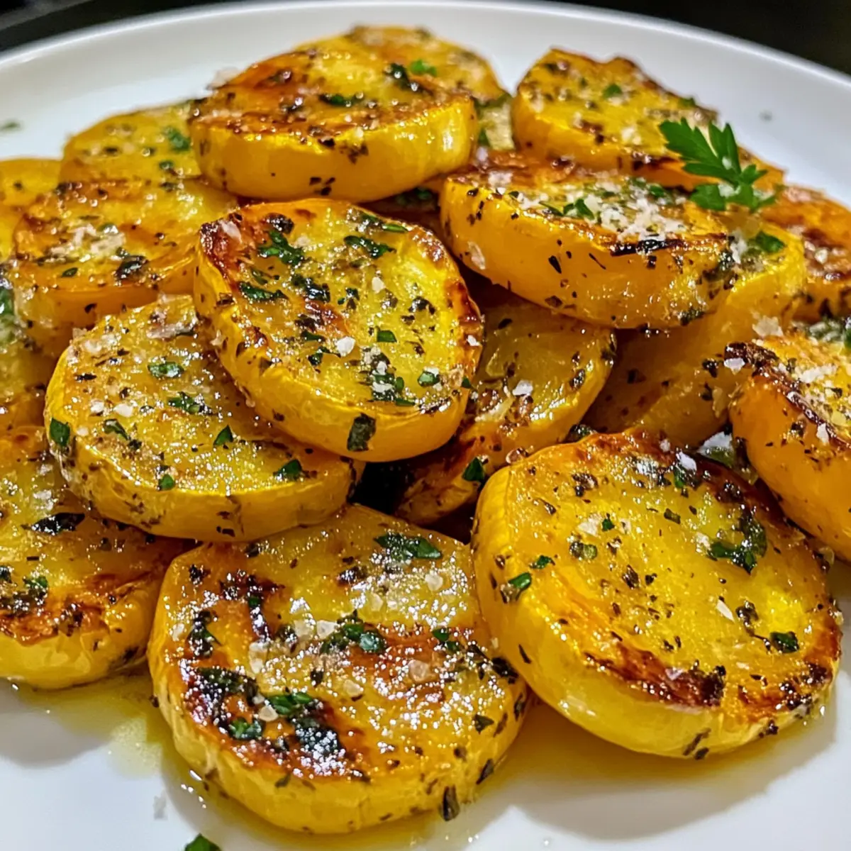 Knoblauch Kräuter gerösteter Sommersquash Rezept