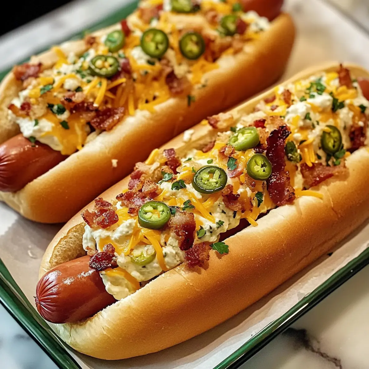 Beladene Jalapeño-Popper-Hotdogs für Game Day